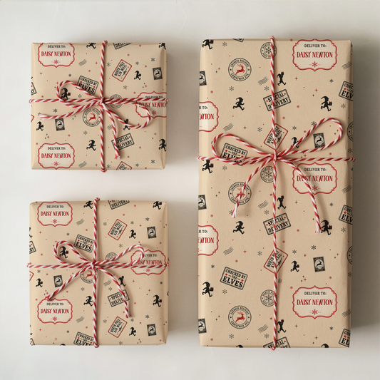 Personalised North Pole Delivery Christmas Wrapping Paper