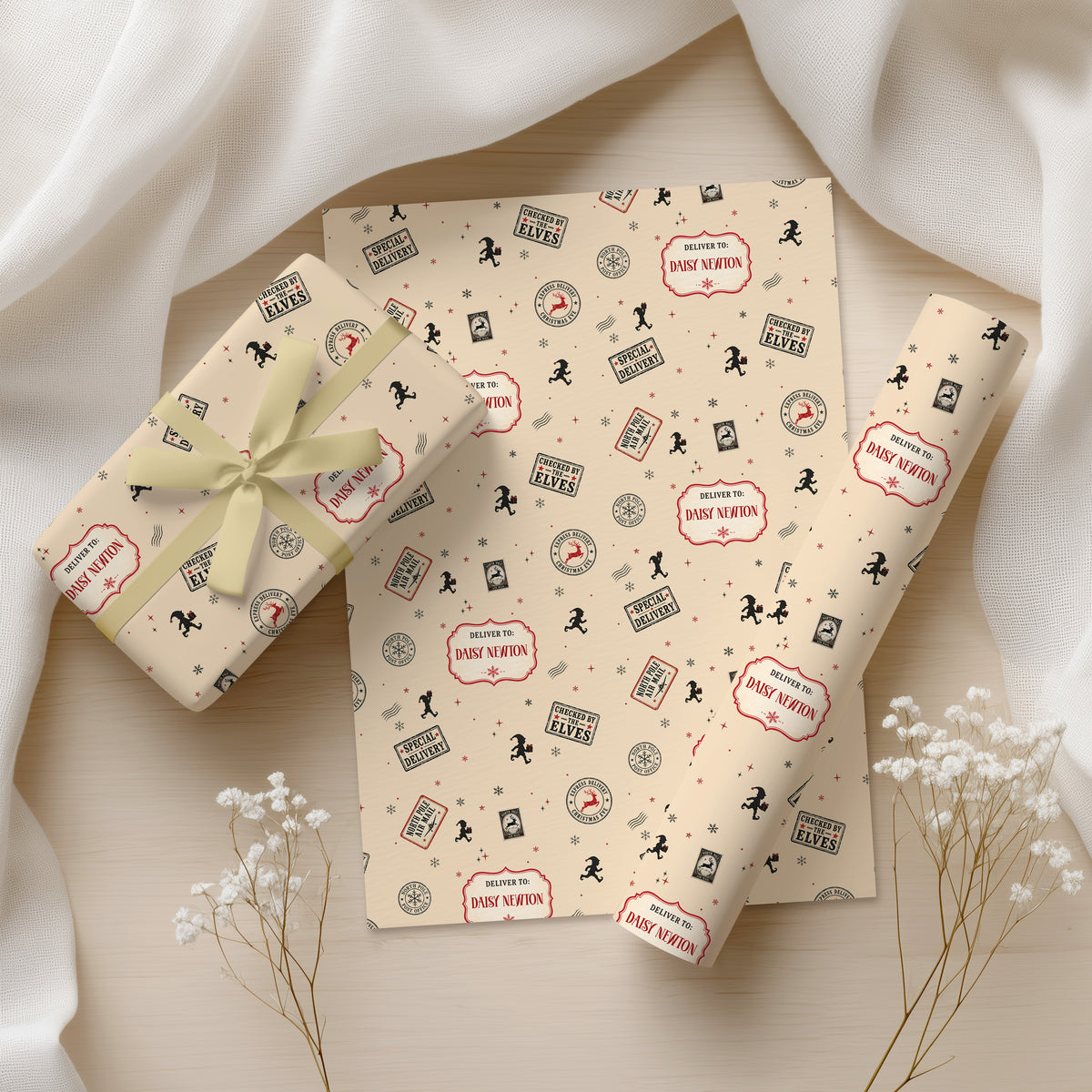 Personalised North Pole Delivery Christmas Wrapping Paper