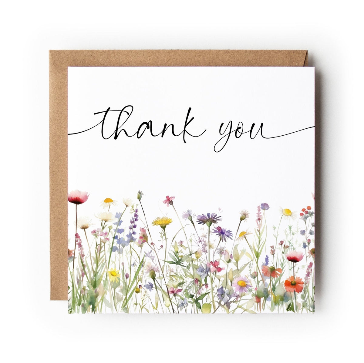 Wildflower Thank You Card, Thanks Card, Wildflower Card