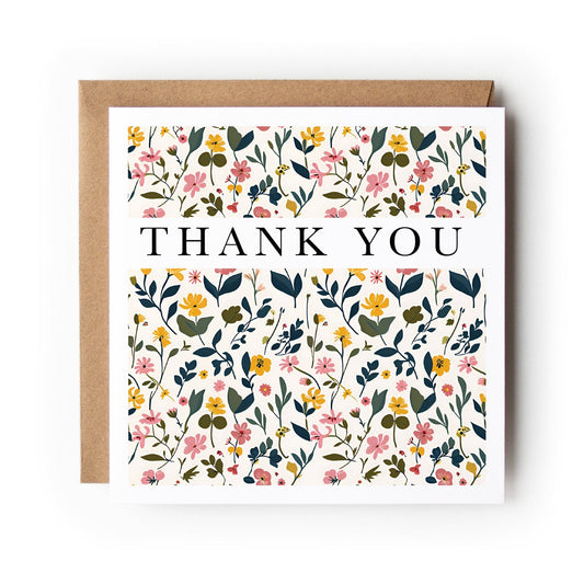 Floral Thank You Card, Thanks Card