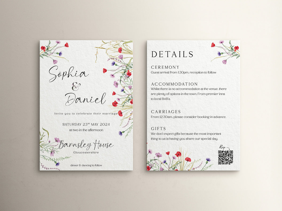 Wildflower Double Sided Invitations