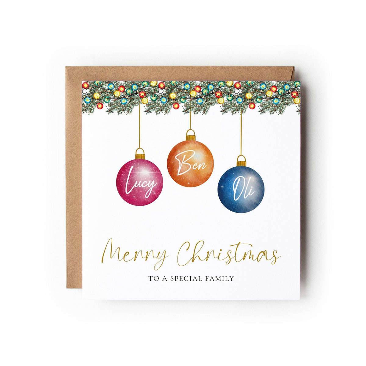 Special Family Bauble Christmas Card