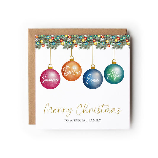 Special Family Bauble Card