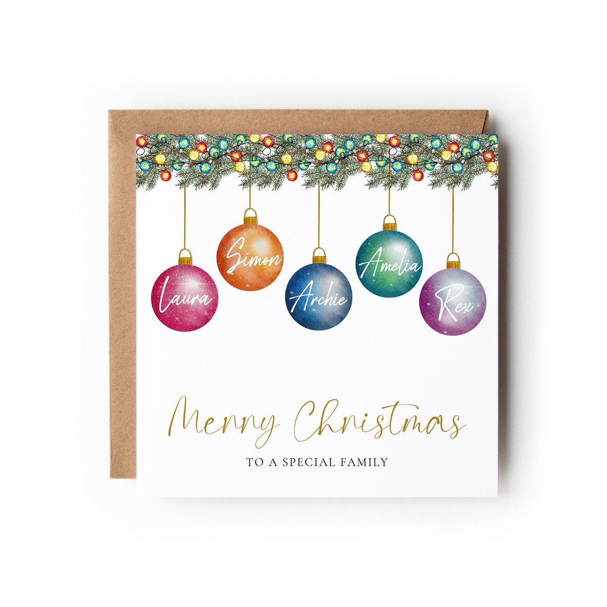 Special Family Bauble Christmas Card