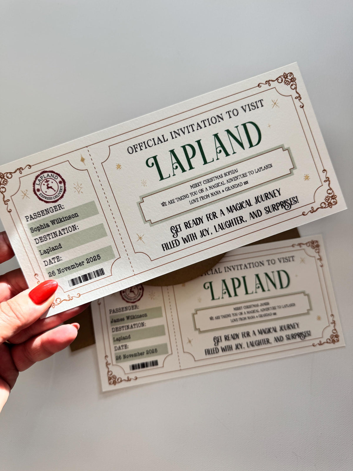 Lapland Boarding Pass, Personalised Lapland Ticket, Christmas Surprise, Holiday Reveal, Magical Adventure Gift for Kids