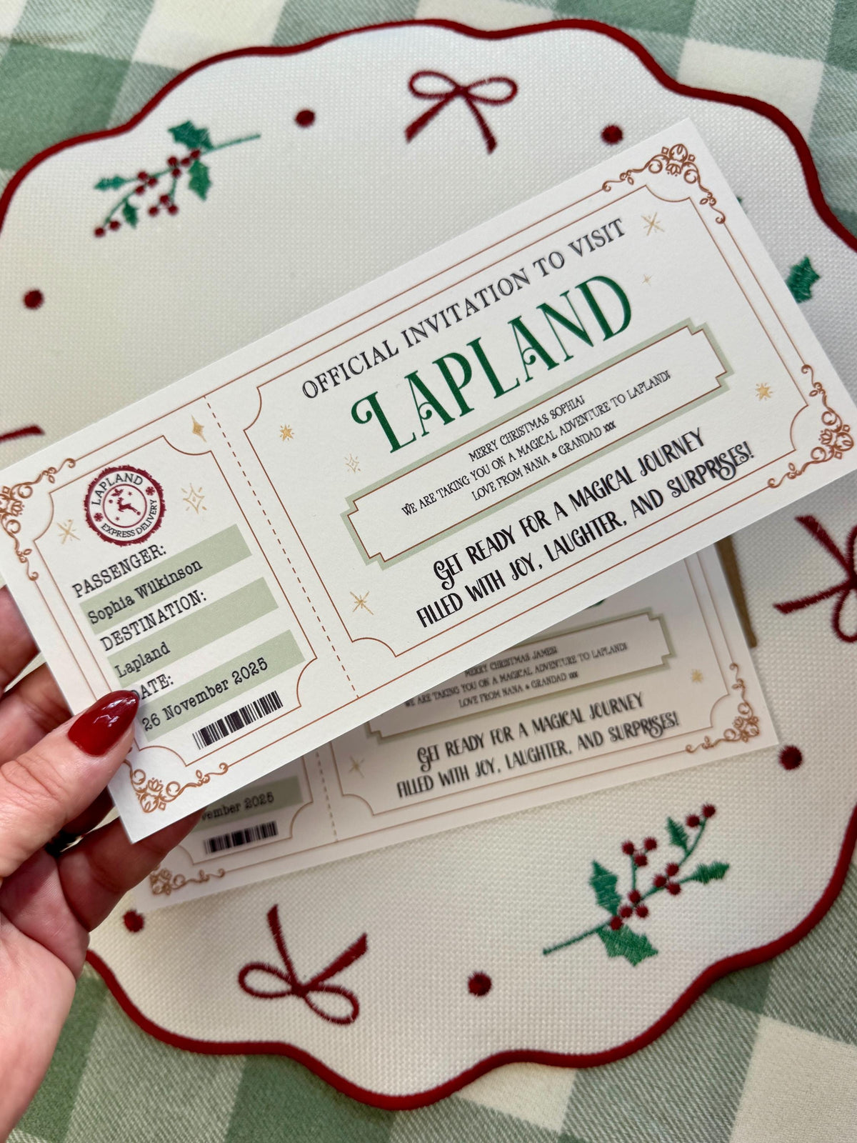 Lapland Boarding Pass, Personalised Lapland Ticket, Christmas Surprise, Holiday Reveal, Magical Adventure Gift for Kids