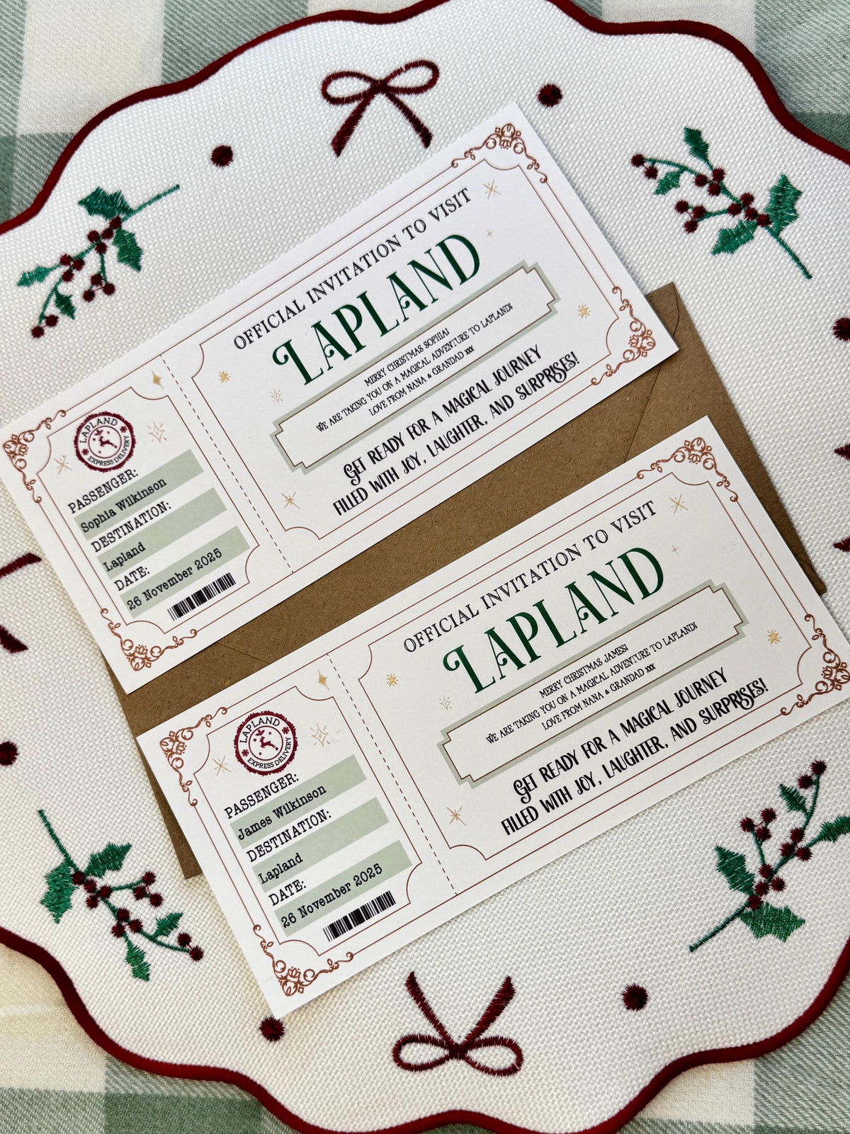 Lapland Boarding Pass, Personalised Lapland Ticket, Christmas Surprise, Holiday Reveal, Magical Adventure Gift for Kids
