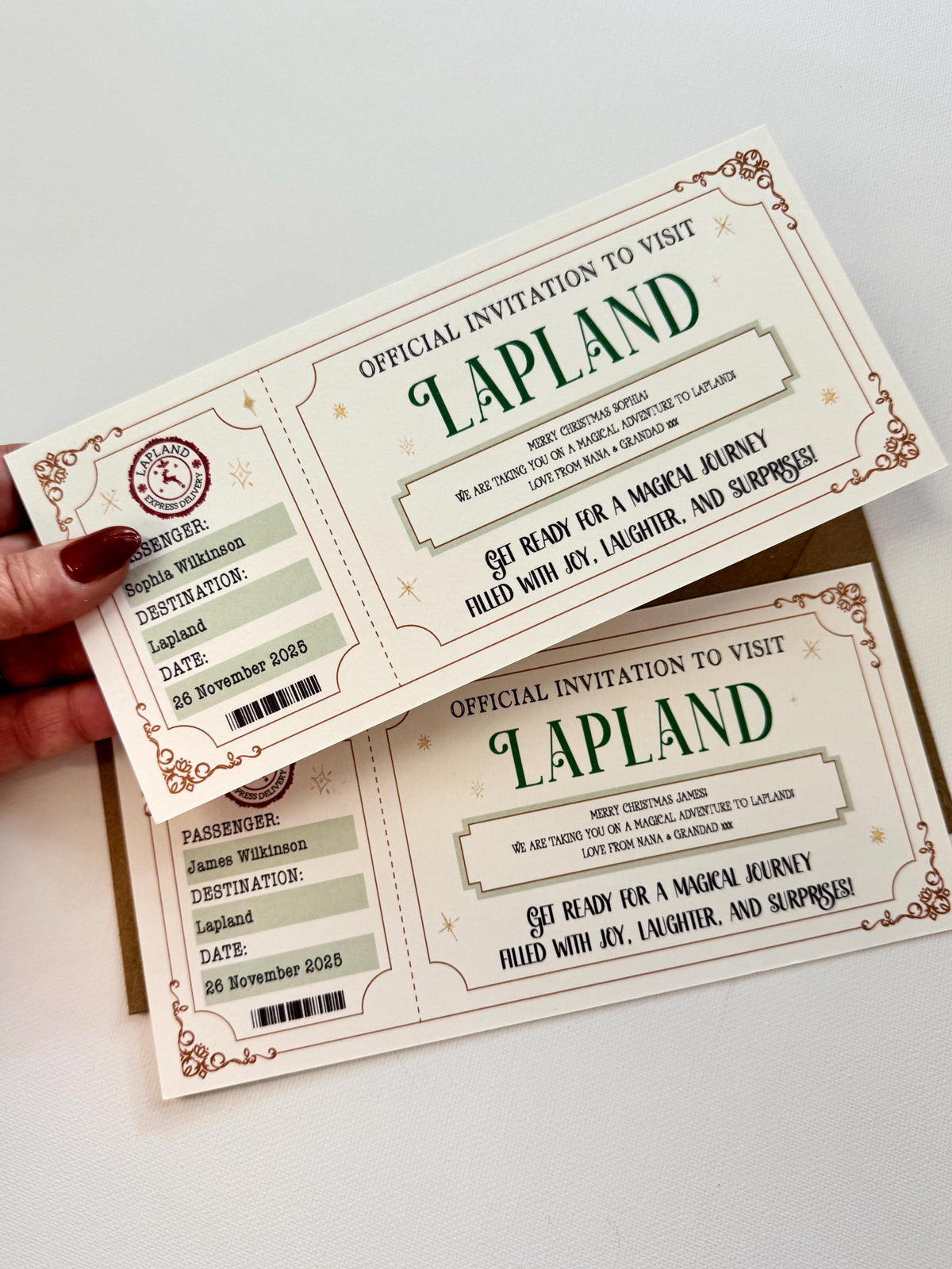 Lapland Boarding Pass, Personalised Lapland Ticket, Christmas Surprise, Holiday Reveal, Magical Adventure Gift for Kids