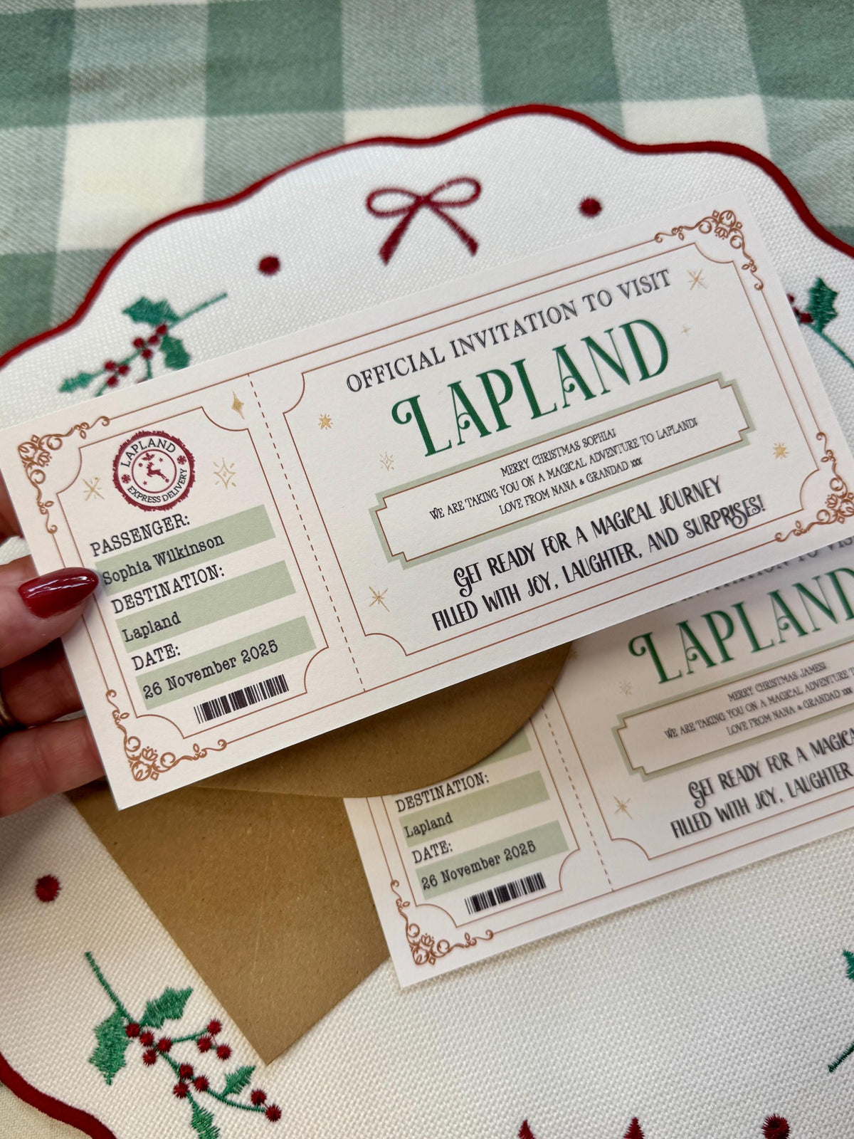 Lapland Boarding Pass, Personalised Lapland Ticket, Christmas Surprise, Holiday Reveal, Magical Adventure Gift for Kids