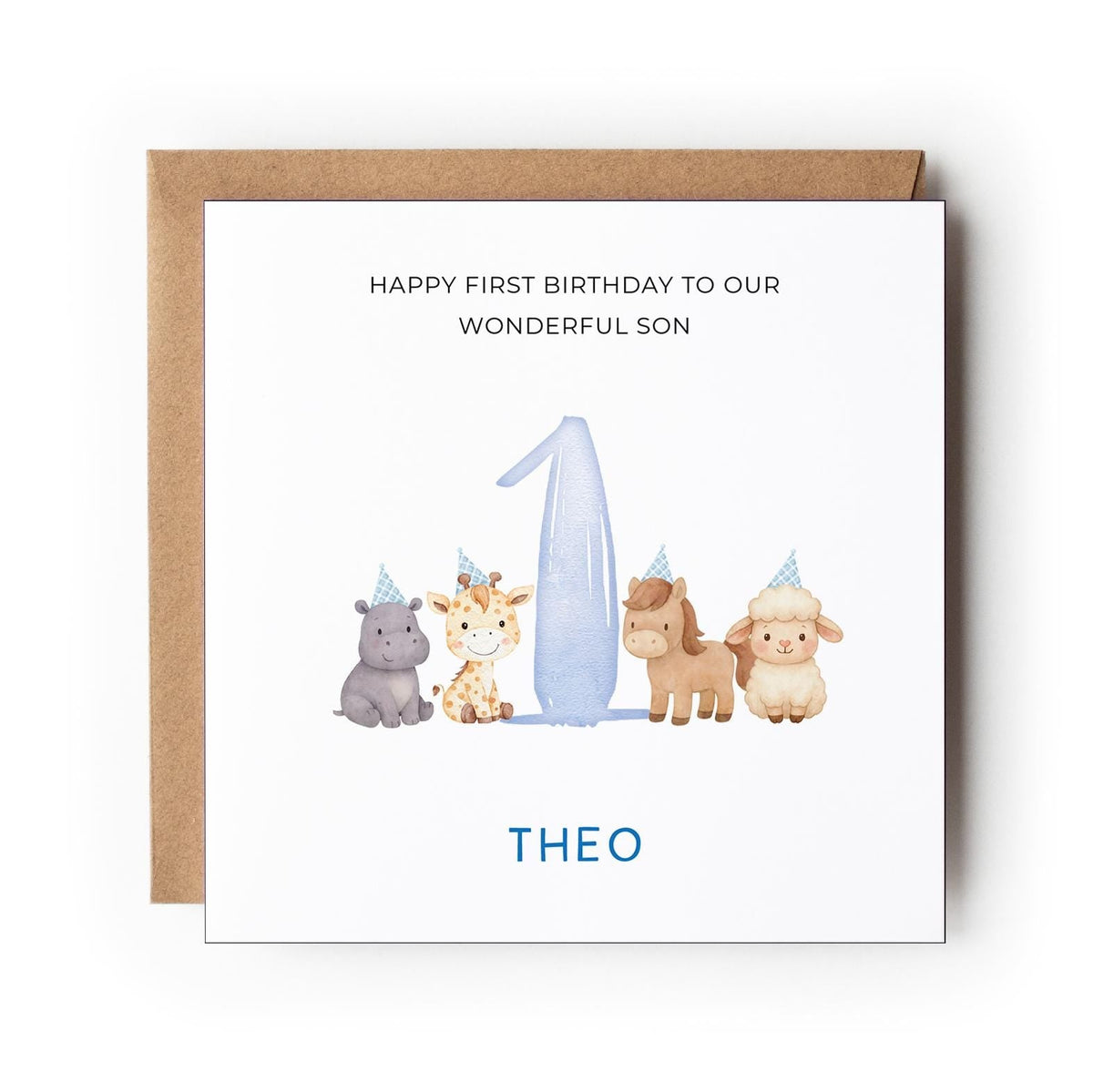 Personalised First Birthday Card for Boy, Son Grandson Nephew, Happy 1st Birthday