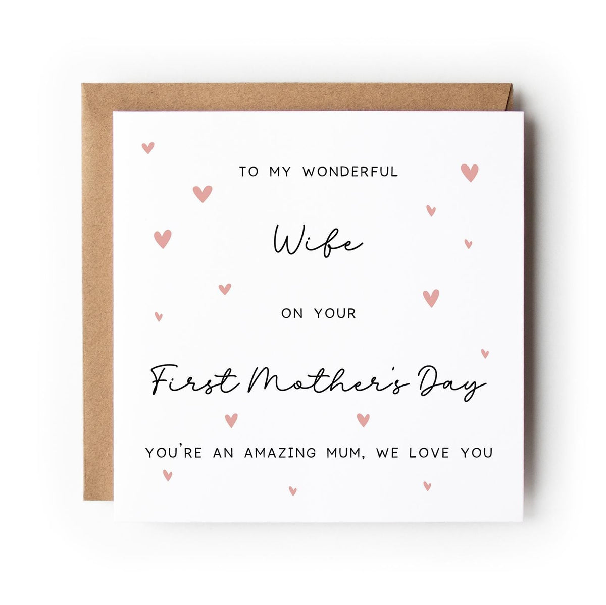 First Mother’s Day Card for my Wife, New Mum, Heart Design