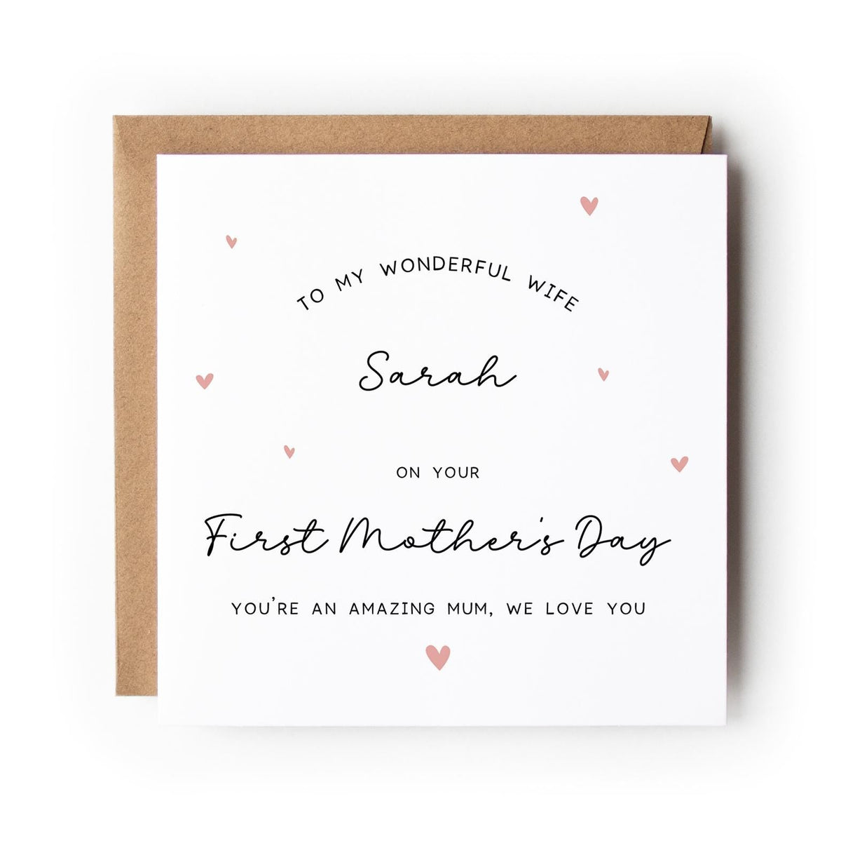 First Mother’s Day Card for my Wife, New Mum, Heart Design