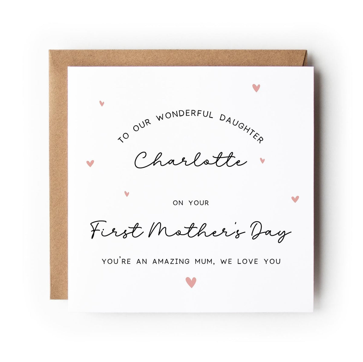 First Mother’s Day Card for my Daughter, New Mum, Heart Design