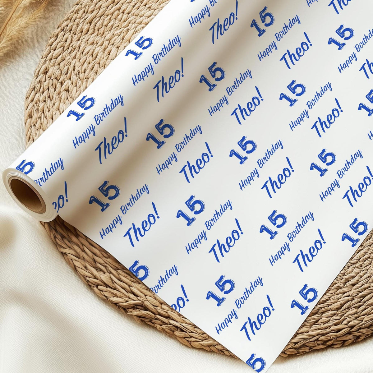 Personalised Birthday Wrapping Paper, Name & Age Gift Wrap, Wrapping Paper Roll or Sheets, Birthday Paper, Printed Wrap, Party Gift Wrap