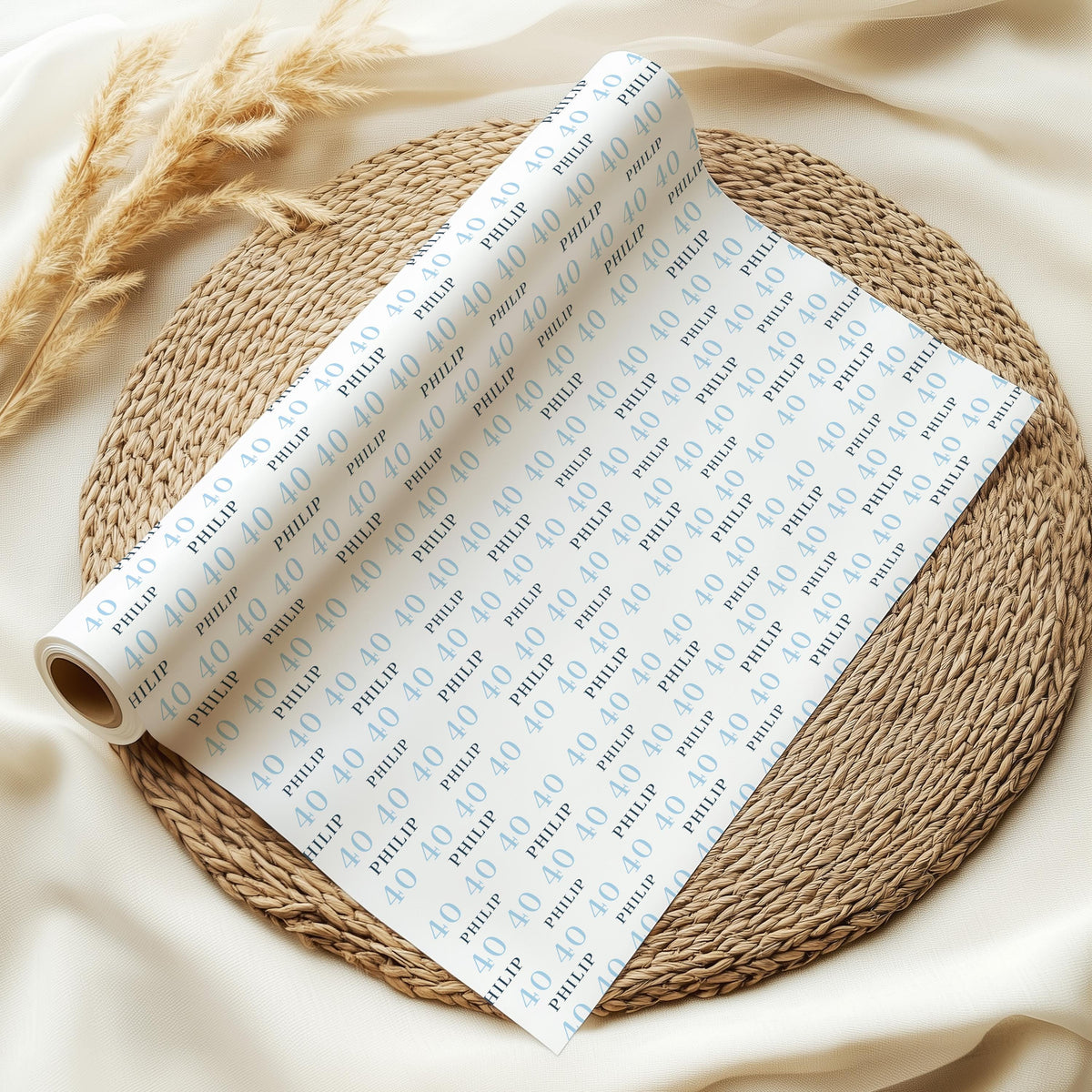 Personalised Birthday Wrapping Paper, Name and Age Gift Wrap, Milestone Birthday Gift Wrap, Personalised Gift Wrap Any Age