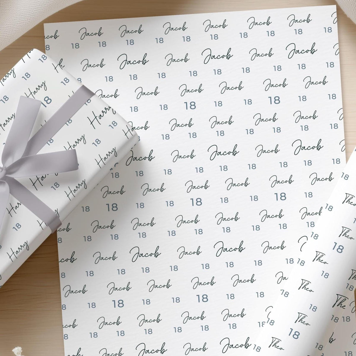 Personalised 18th Birthday Wrapping Paper, Custom 18th Birthday Paper, Boys 18th Gift Wrap, Personalised 18th Birthday Gift Wrap