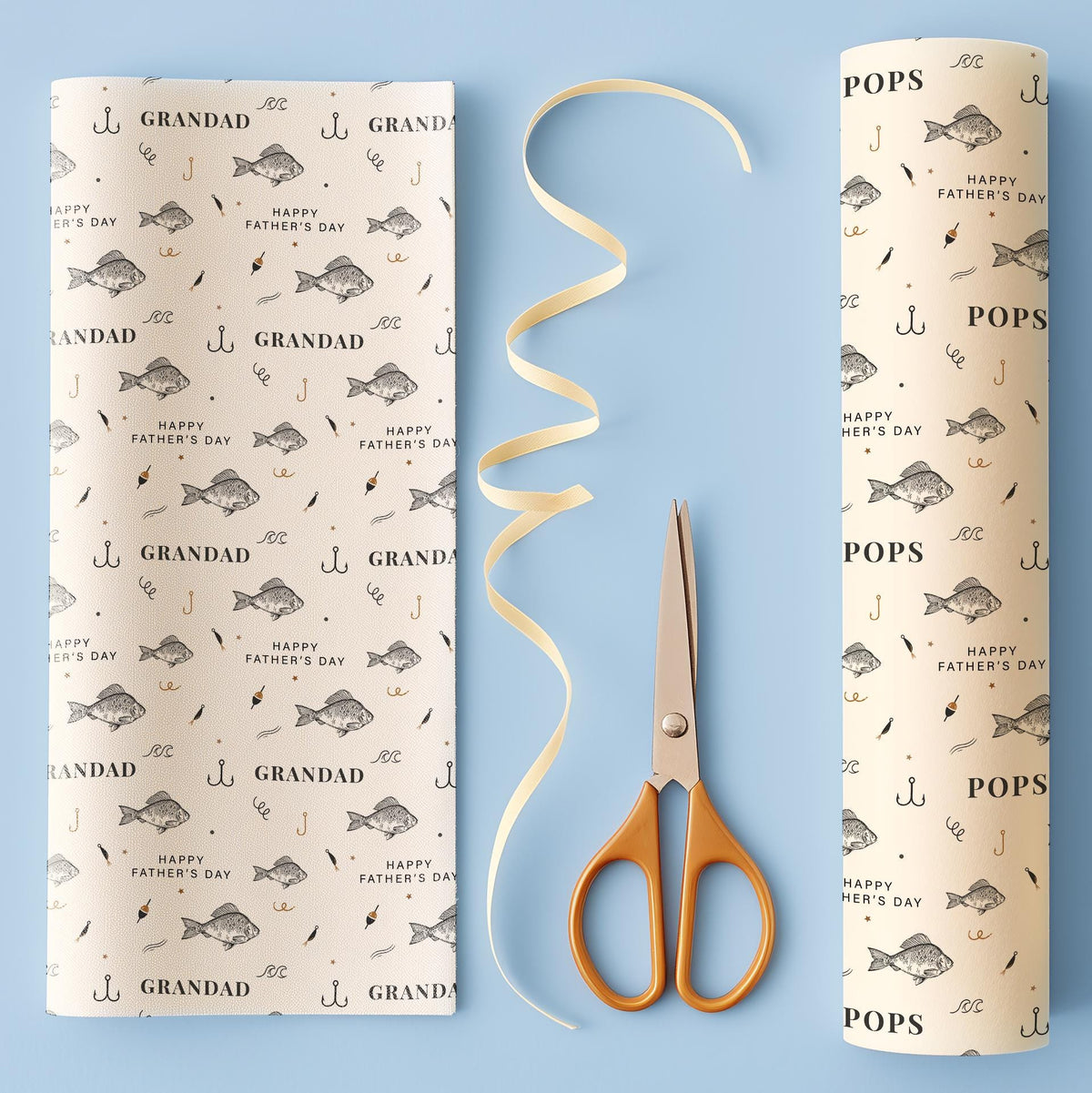 Grandad Fishing Wrapping Paper, Father’s Day Gift Wrap for Grandad, Personalised Grandad Gift Wrap, Fishing Paper for Pops Grandpa