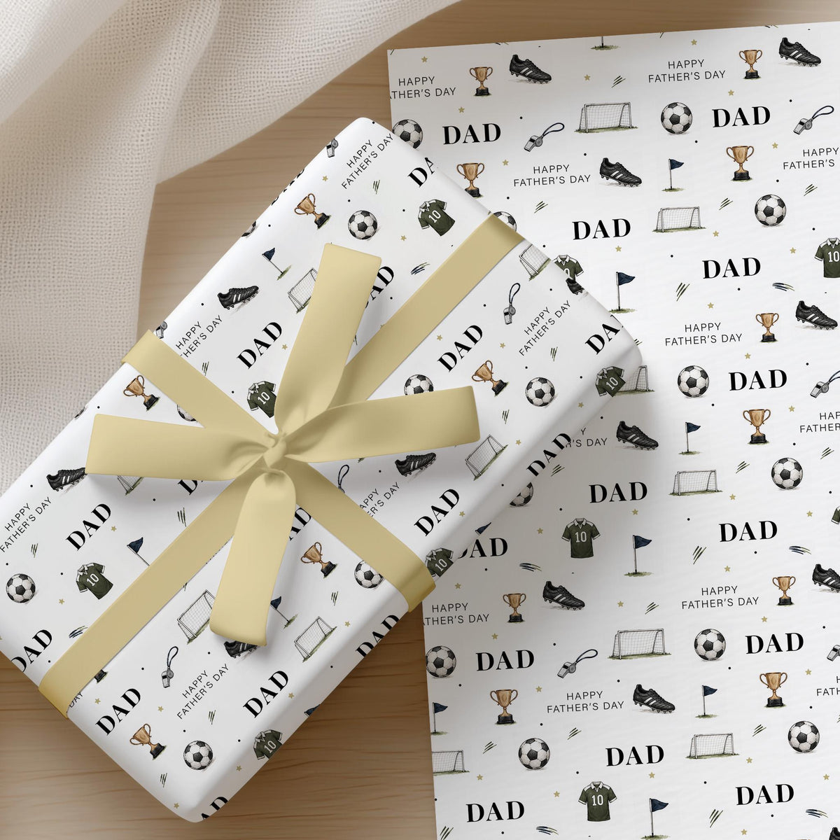 Football Father’s Day Wrapping Paper, Dad Football Gift Wrap, Football Wrapping Paper for Dad, Sports Themed Gift Wrap