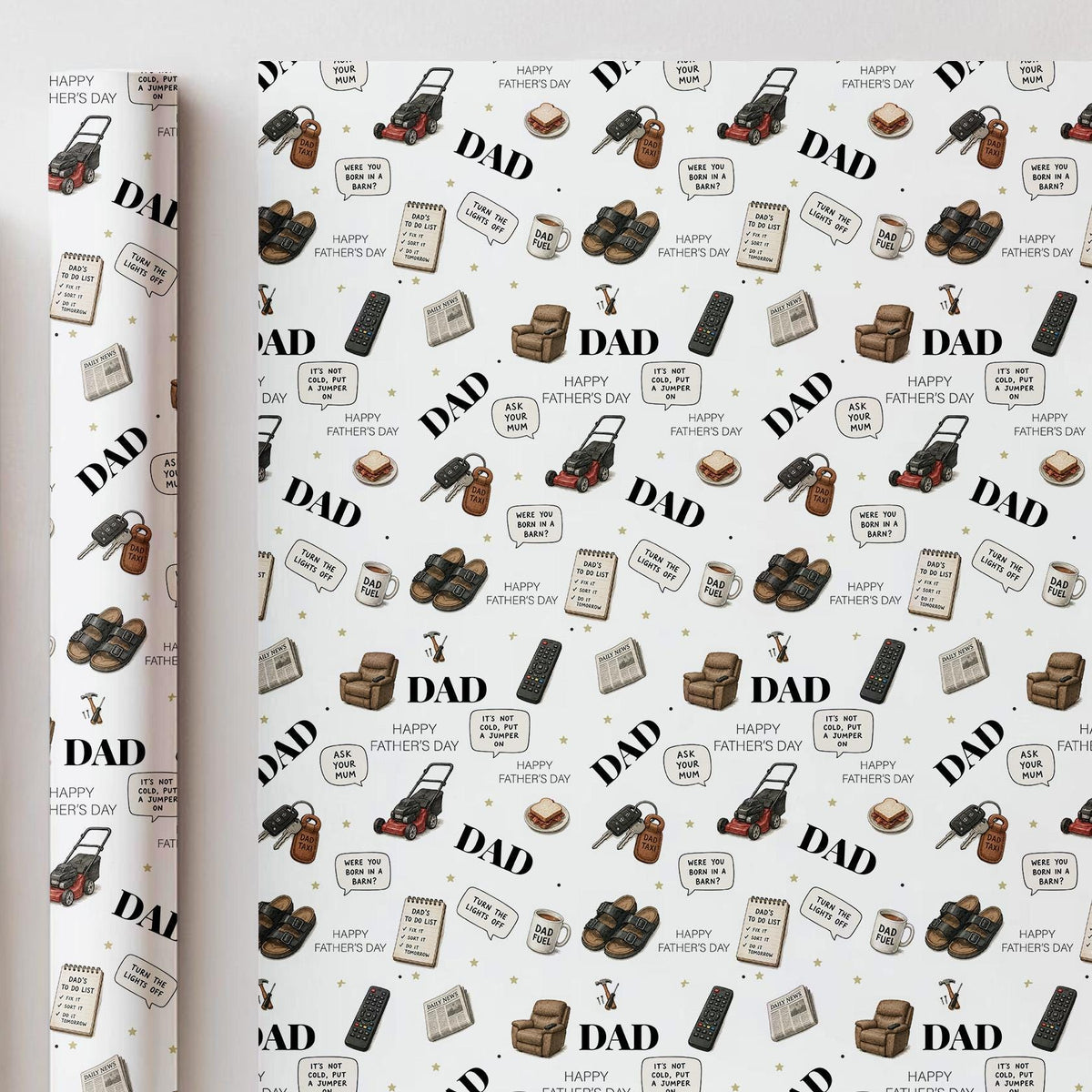 Funny Father’s Day Wrapping Paper, Dad Gift Wrap, Funny Dad Wrapping Paper, Novelty Father’s Day Gift Wrap for Dad