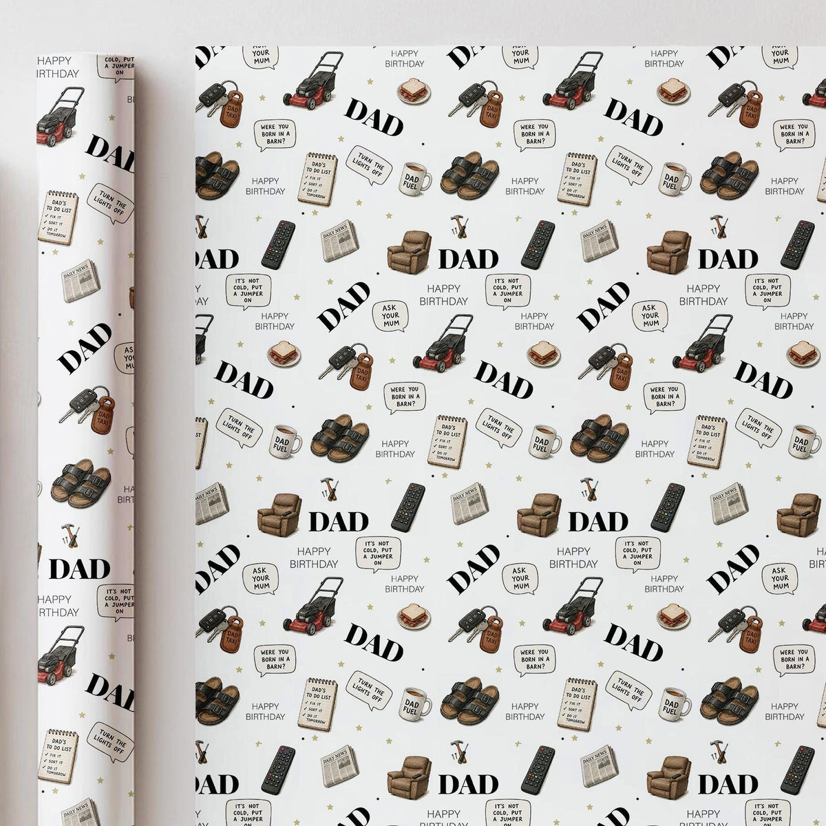 Funny Dad Birthday Wrapping Paper, Dad Birthday Gift Wrap, Novelty Birthday Wrapping Paper for Dad, Funny Dad Gift Wrap