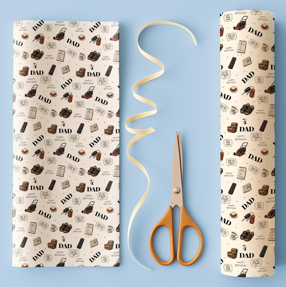 Funny Dad Birthday Wrapping Paper, Dad Birthday Gift Wrap, Novelty Birthday Wrapping Paper for Dad, Funny Dad Gift Wrap