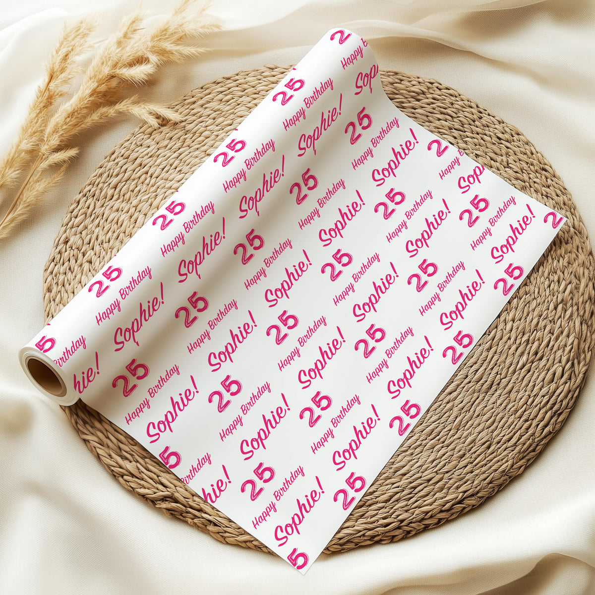 Personalised Birthday Wrapping Paper, Name & Age Gift Wrap, Wrapping Paper Roll or Sheets, Birthday Paper, Printed Wrap, Party Gift Wrap