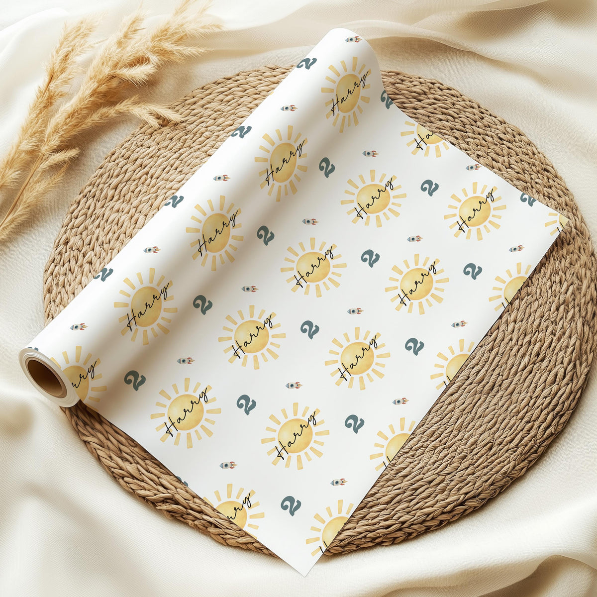 Personalised Birthday Wrapping Paper, Trip Around the Sun, Name & Age Gift Wrap, Wrapping Paper Roll or Sheets