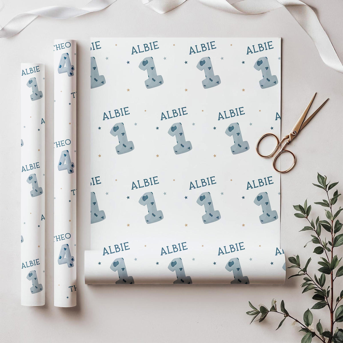 Birthday Wrapping Paper, Personalised Name and Age Gift Wrap, Kids Birthday Wrapping Paper, Any Age Gift Wrap