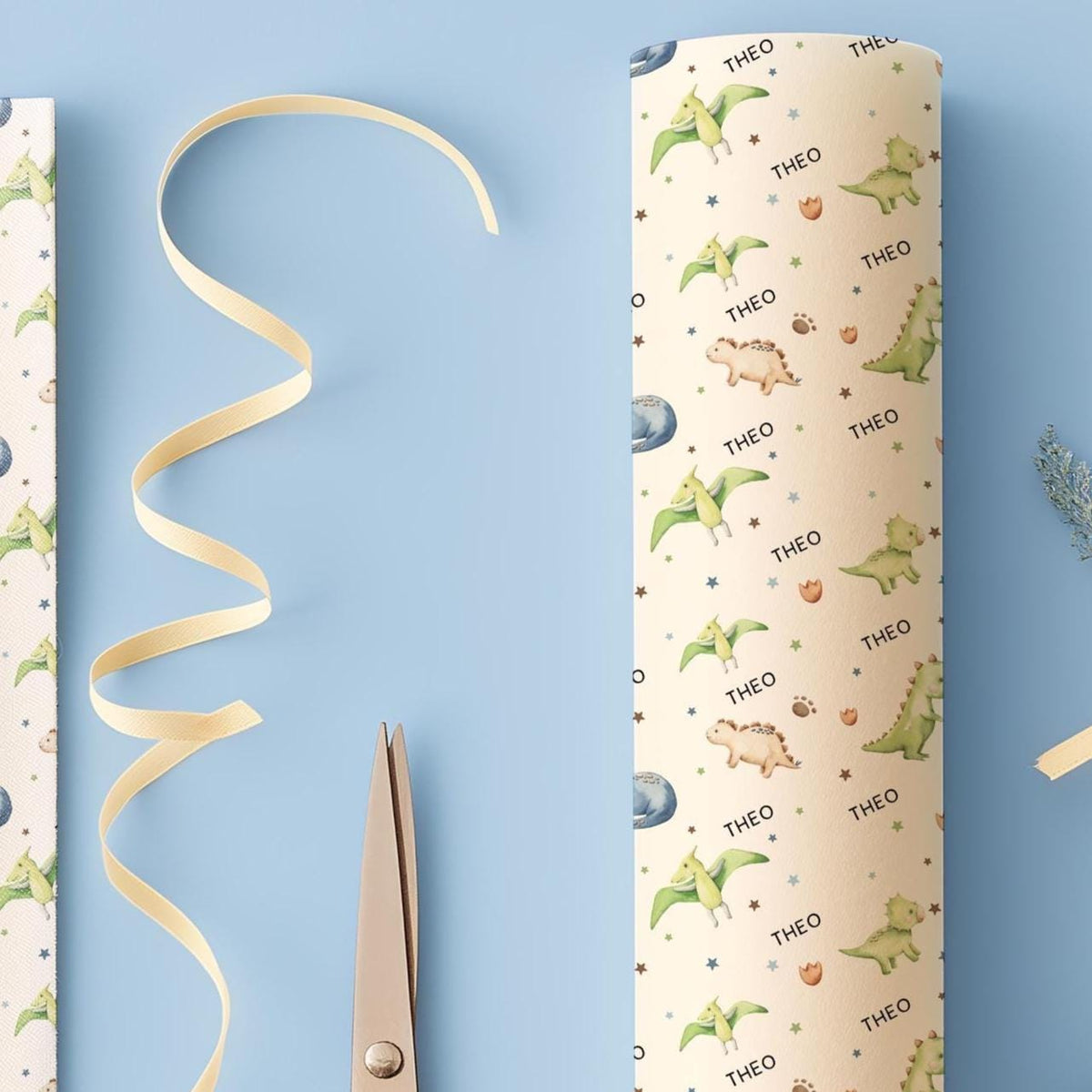 Personalised Dinosaur Wrapping Paper, Birthday Gift Wrap, Dinosaur Birthday, Custom Name Gift Wrap, Childrens Birthday Paper, Dinosaur Theme