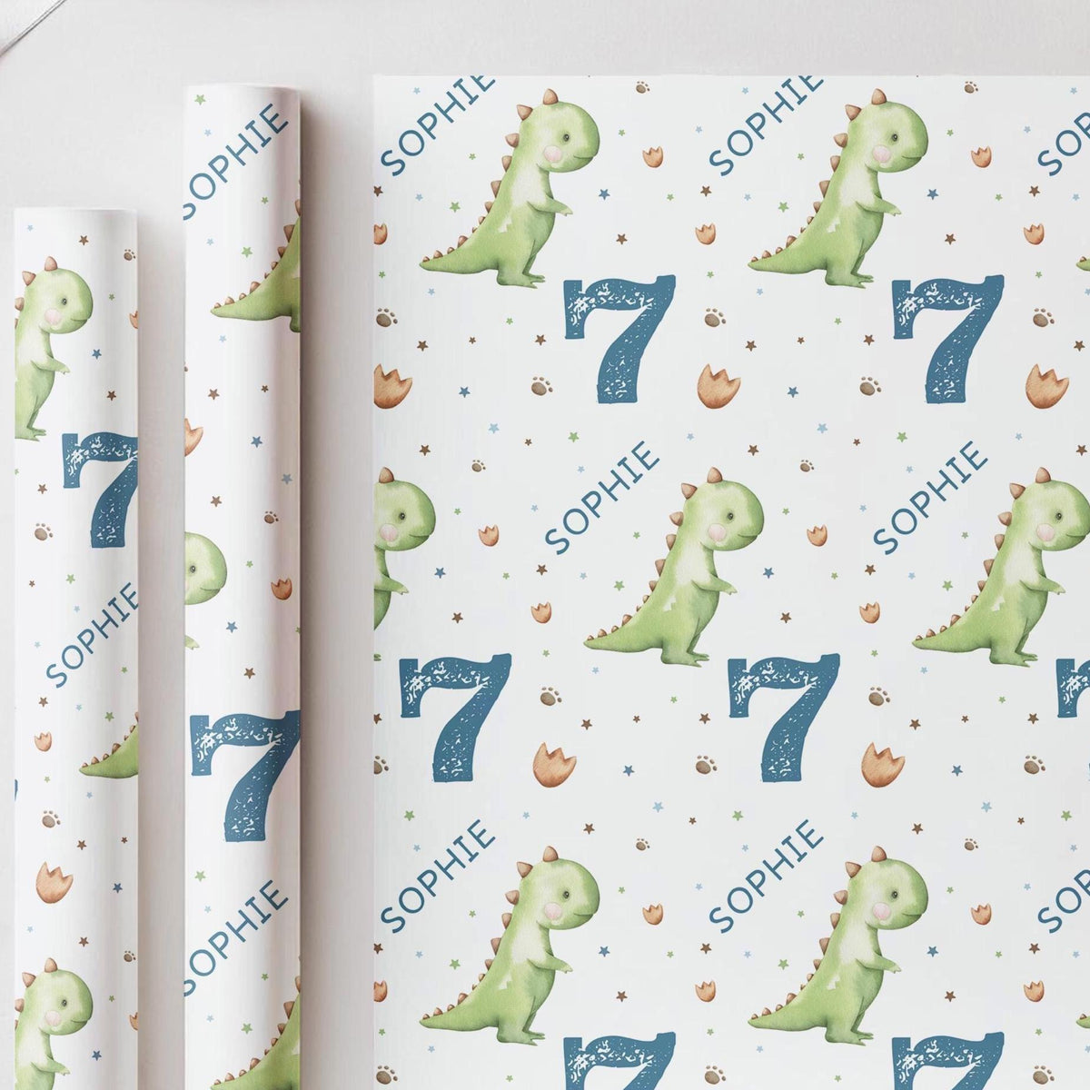 Personalised Dinosaur Wrapping Paper, Birthday Gift Wrap, Dinosaur Birthday, Custom Name Gift Wrap, Childrens Birthday Paper, Dinosaur Theme