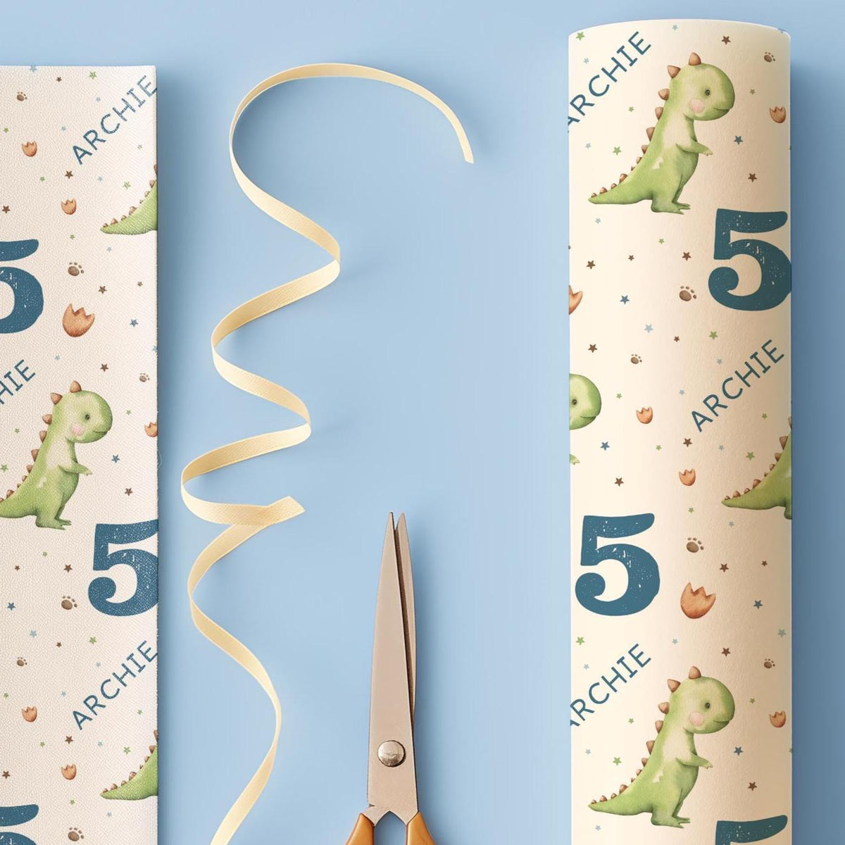 Personalised Dinosaur Wrapping Paper, Birthday Gift Wrap, Dinosaur Birthday, Custom Name Gift Wrap, Childrens Birthday Paper, Dinosaur Theme
