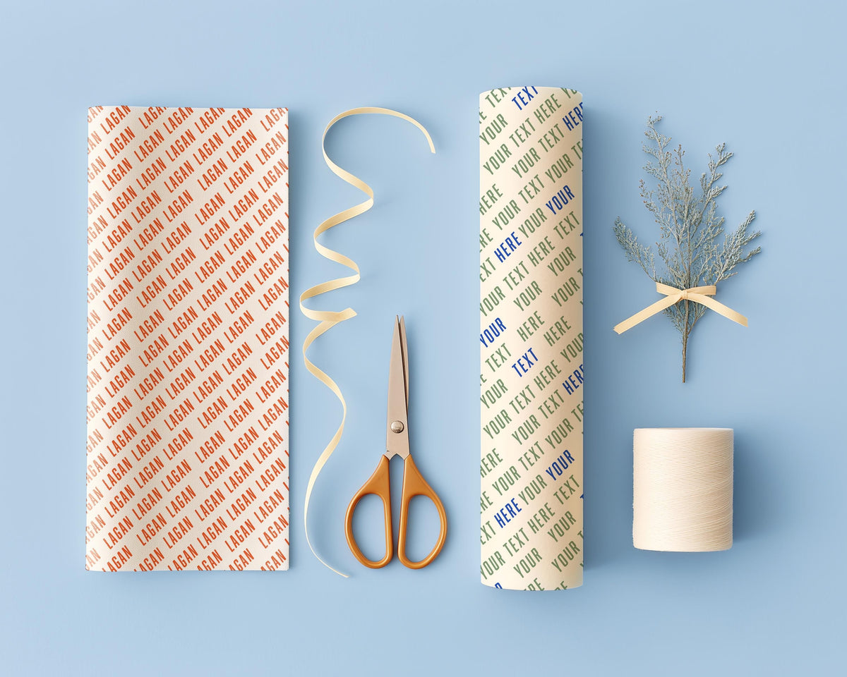 Personalised Name Wrapping Paper, Custom Text Gift Wrap, Any Name Any Age, Birthday Wrapping Paper, Custom Message Gift Wrap