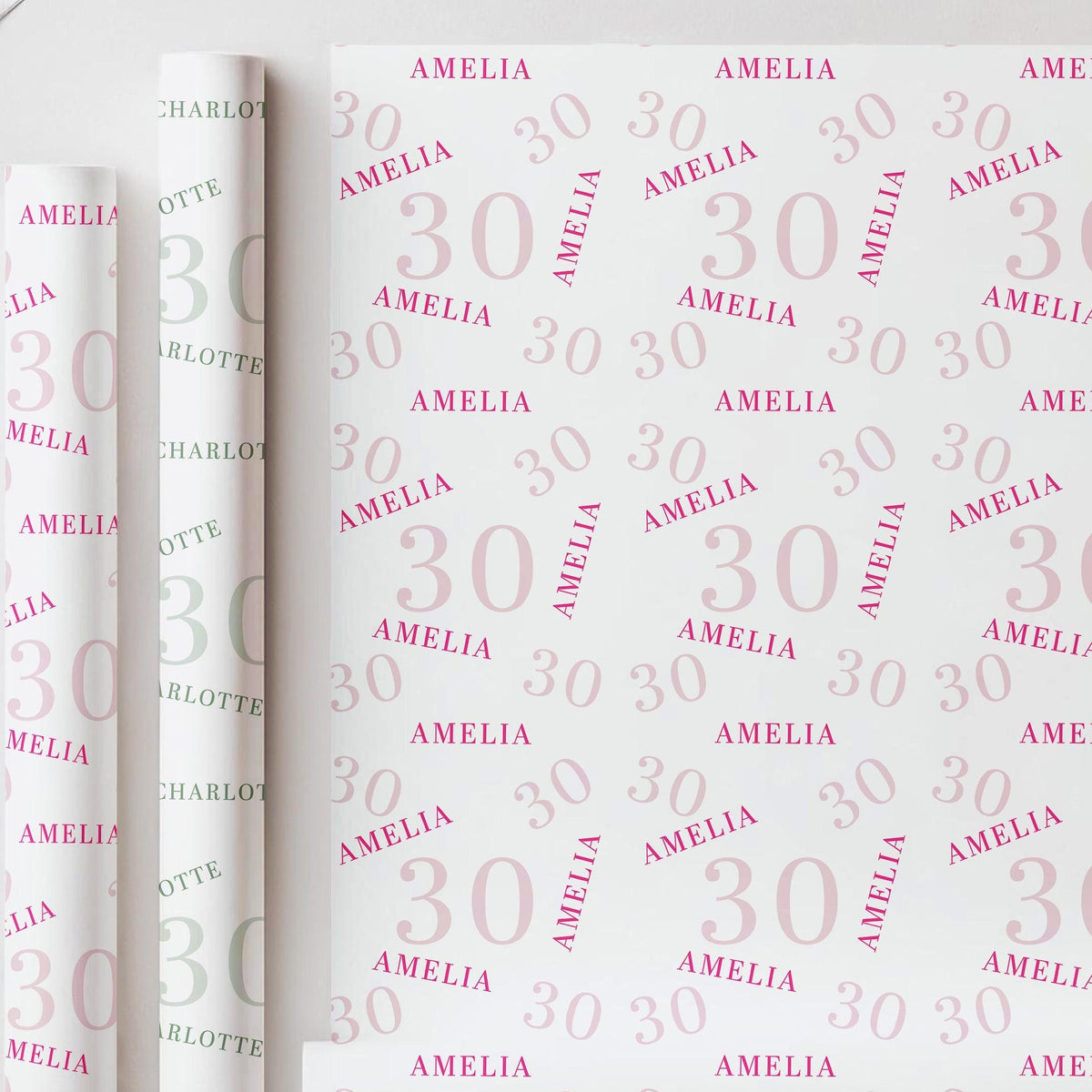 Personalised Birthday Wrapping Paper, Name and Age Gift Wrap, 30th Birthday, Milestone Birthday Gift Wrap, Personalised Gift Wrap Any Age