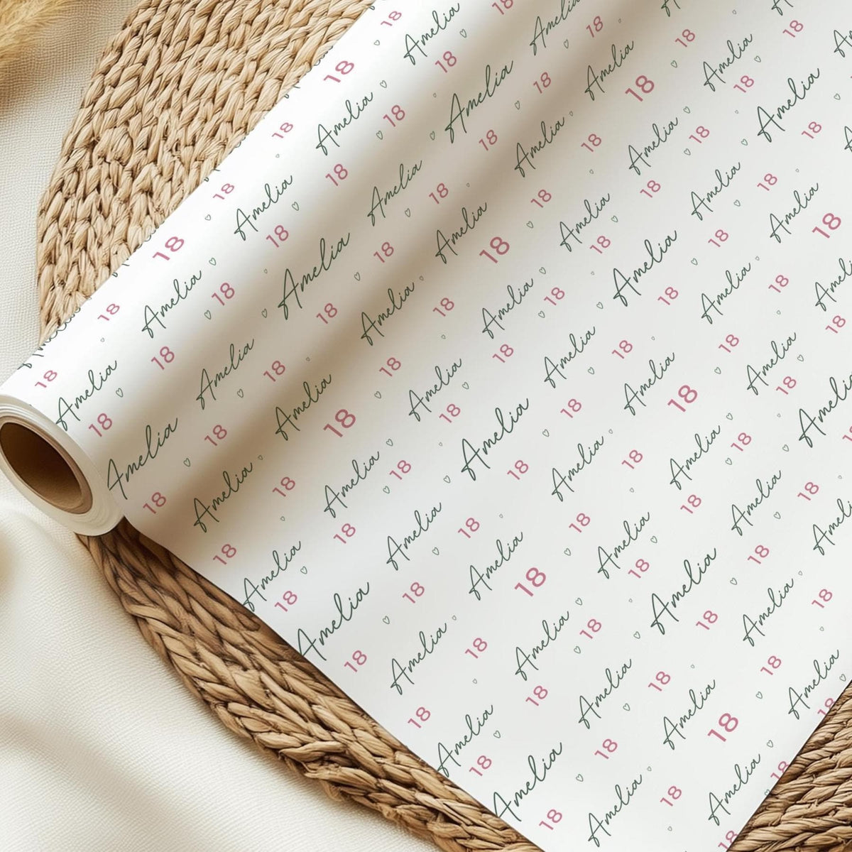 Personalised 18th Birthday Wrapping Paper, Custom 18th Birthday Paper, Girls 18th Gift Wrap, Personalised 18th Birthday Gift Wrap