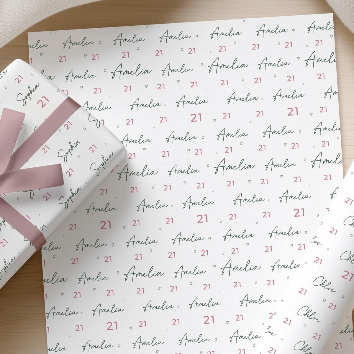Personalised 21st Birthday Wrapping Paper, Custom 21st Birthday Paper, Girls 21st Gift Wrap, Personalised 21st Birthday Gift Wrap
