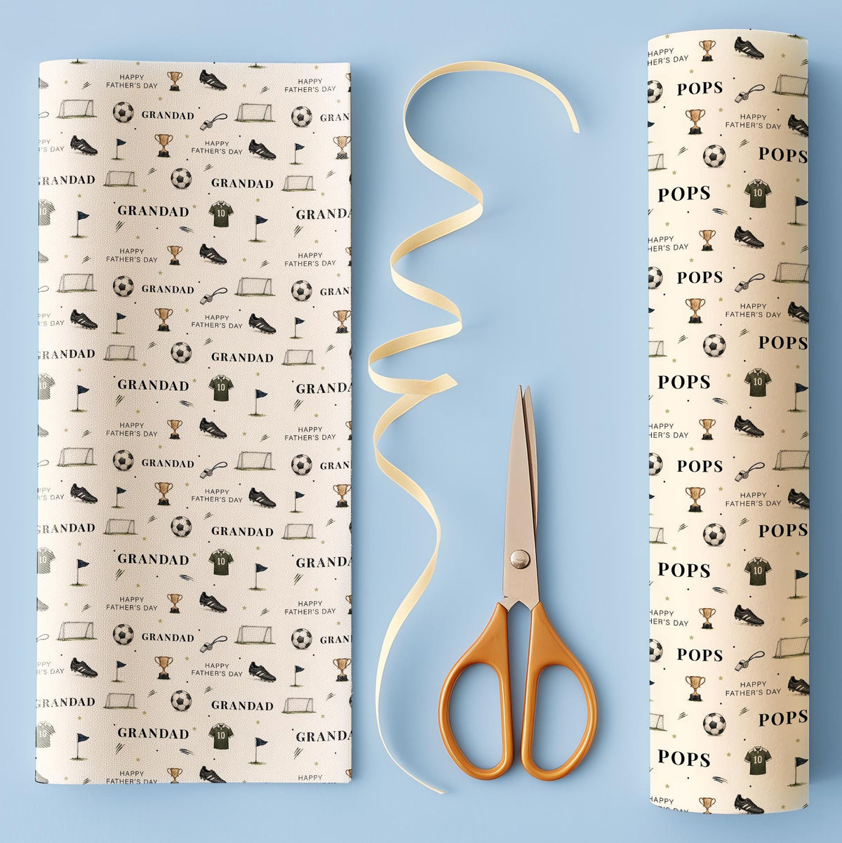 Grandad Football Wrapping Paper, Father’s Day Football Gift Wrap, Football Wrapping Paper for Pops Grandpa, Sports Gift Wrap