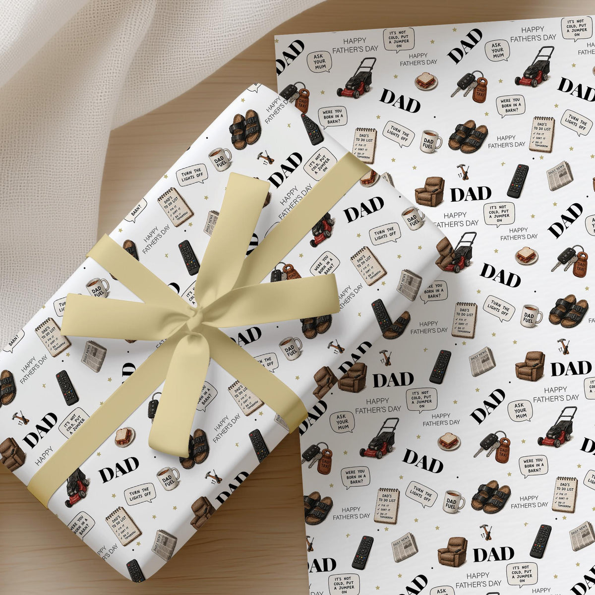 Funny Father’s Day Wrapping Paper, Dad Gift Wrap, Funny Dad Wrapping Paper, Novelty Father’s Day Gift Wrap for Dad