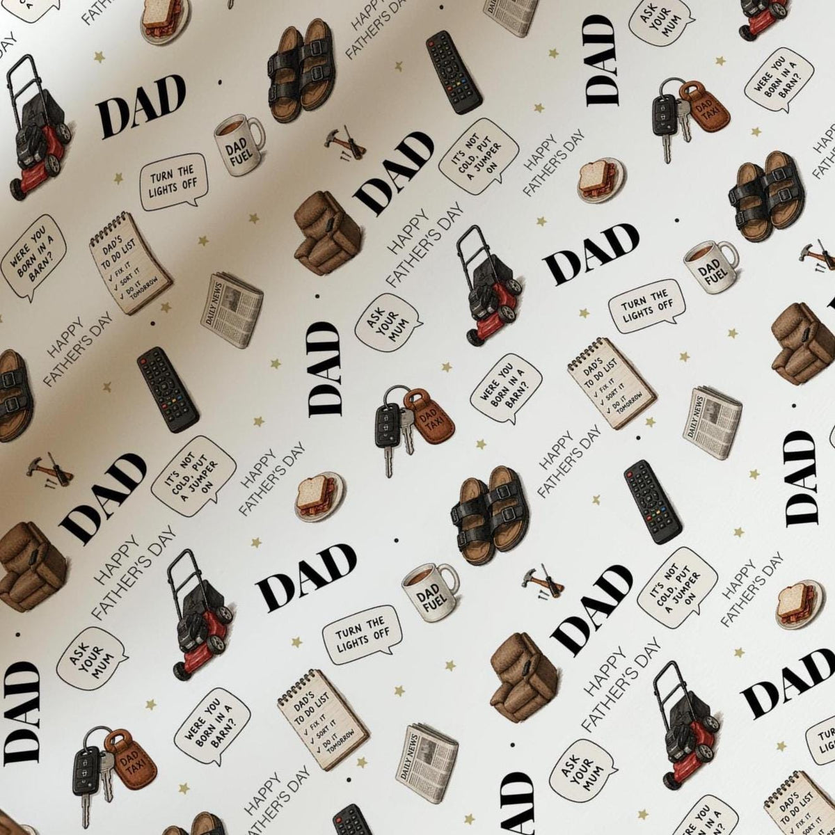Funny Father’s Day Wrapping Paper, Dad Gift Wrap, Funny Dad Wrapping Paper, Novelty Father’s Day Gift Wrap for Dad