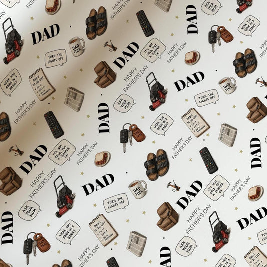 Funny Father’s Day Wrapping Paper, Dad Gift Wrap, Funny Dad Wrapping Paper, Novelty Father’s Day Gift Wrap for Dad