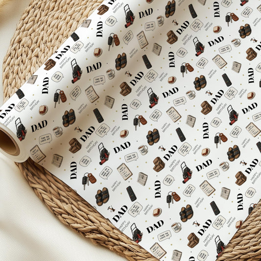 Funny Dad Birthday Wrapping Paper, Dad Birthday Gift Wrap, Novelty Birthday Wrapping Paper for Dad, Funny Dad Gift Wrap